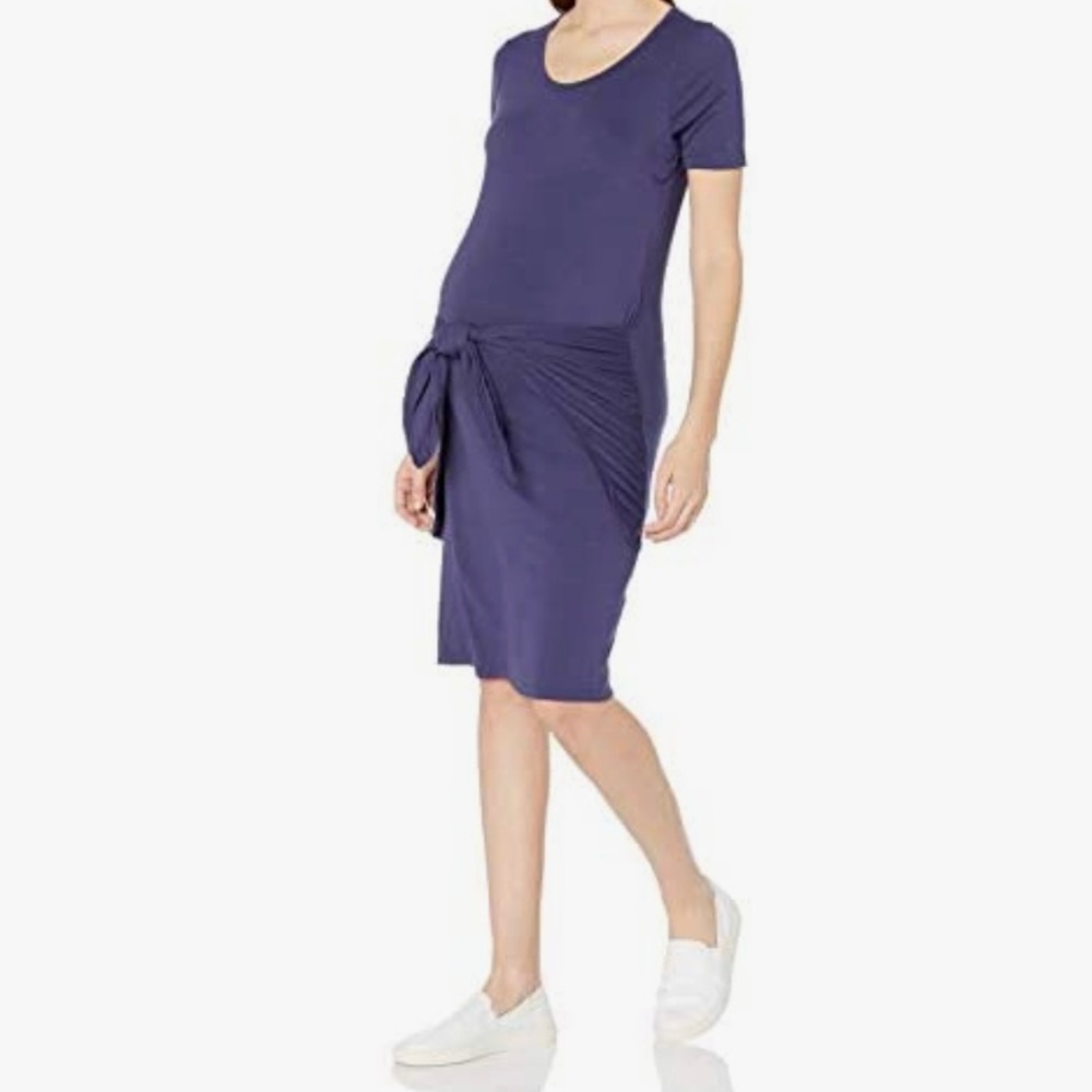 Everly Grey Maya Tie Front Knot Maternity and Nursing Dress